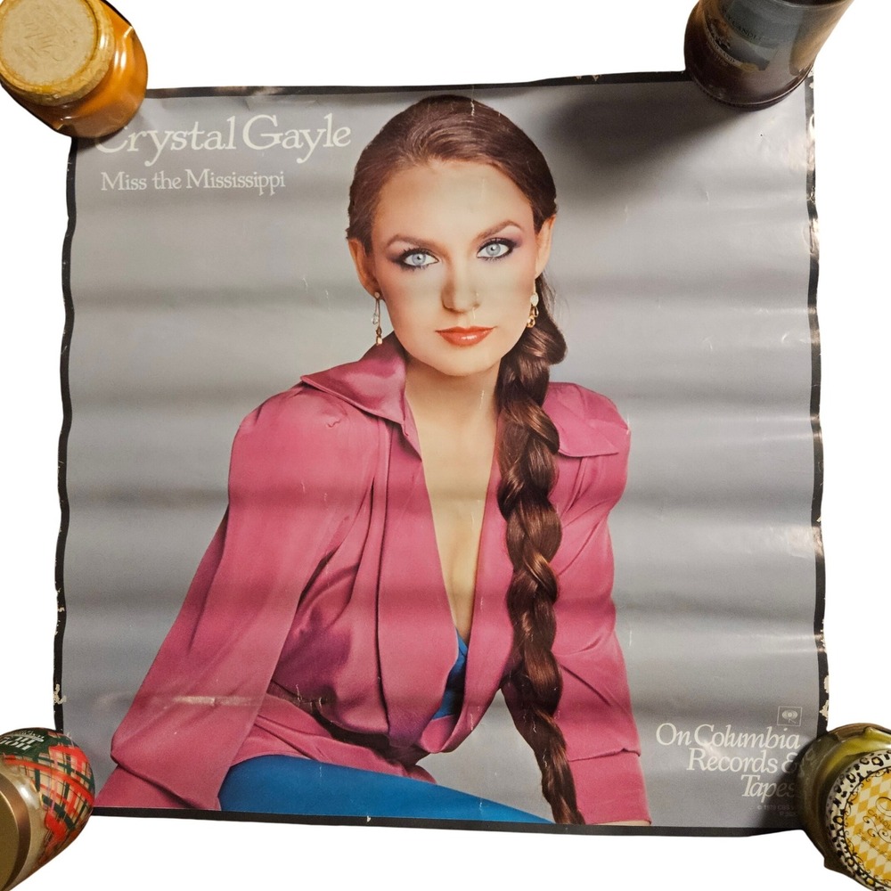 Crystal‎ Gayle Miss the Mississippi 23x23 Promo Poster Vintage 1979 CBS Country